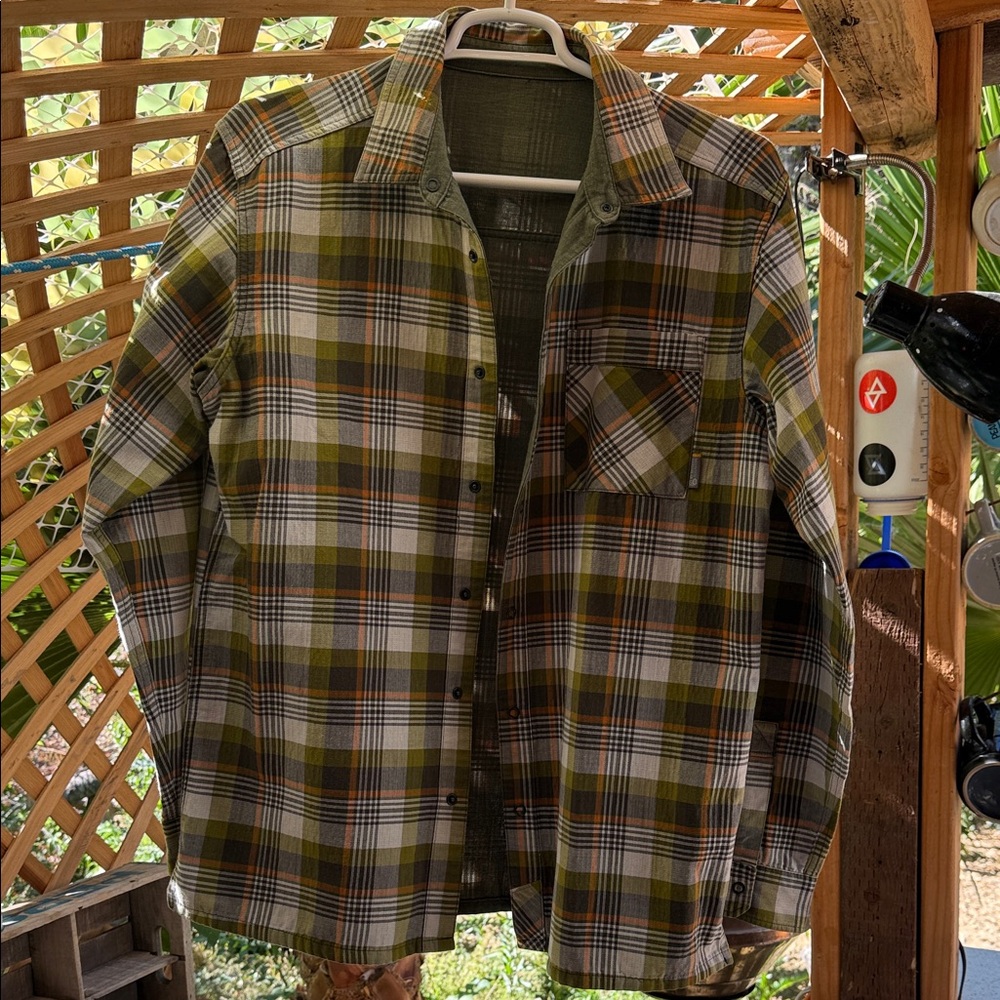 Mountain Hardwear Green, Yellow, orange Plaid Shirt